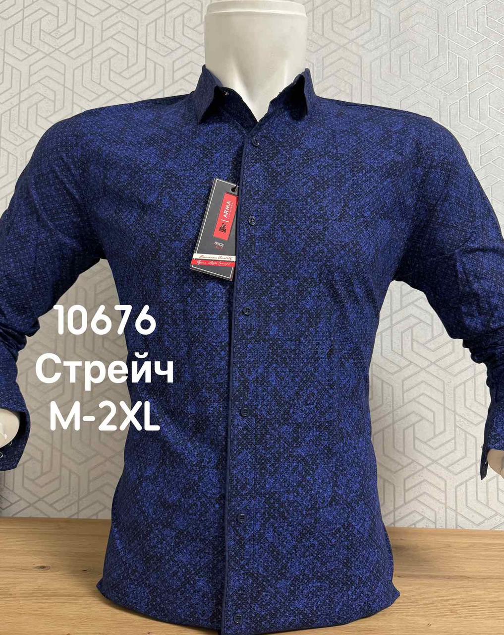 Акційна стрейчева сорочка ARMA з довгим рукавом та принтом