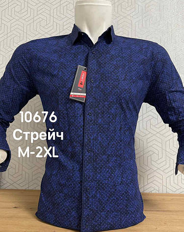 Акційна стрейчева сорочка ARMA з довгим рукавом та принтом, фото 1