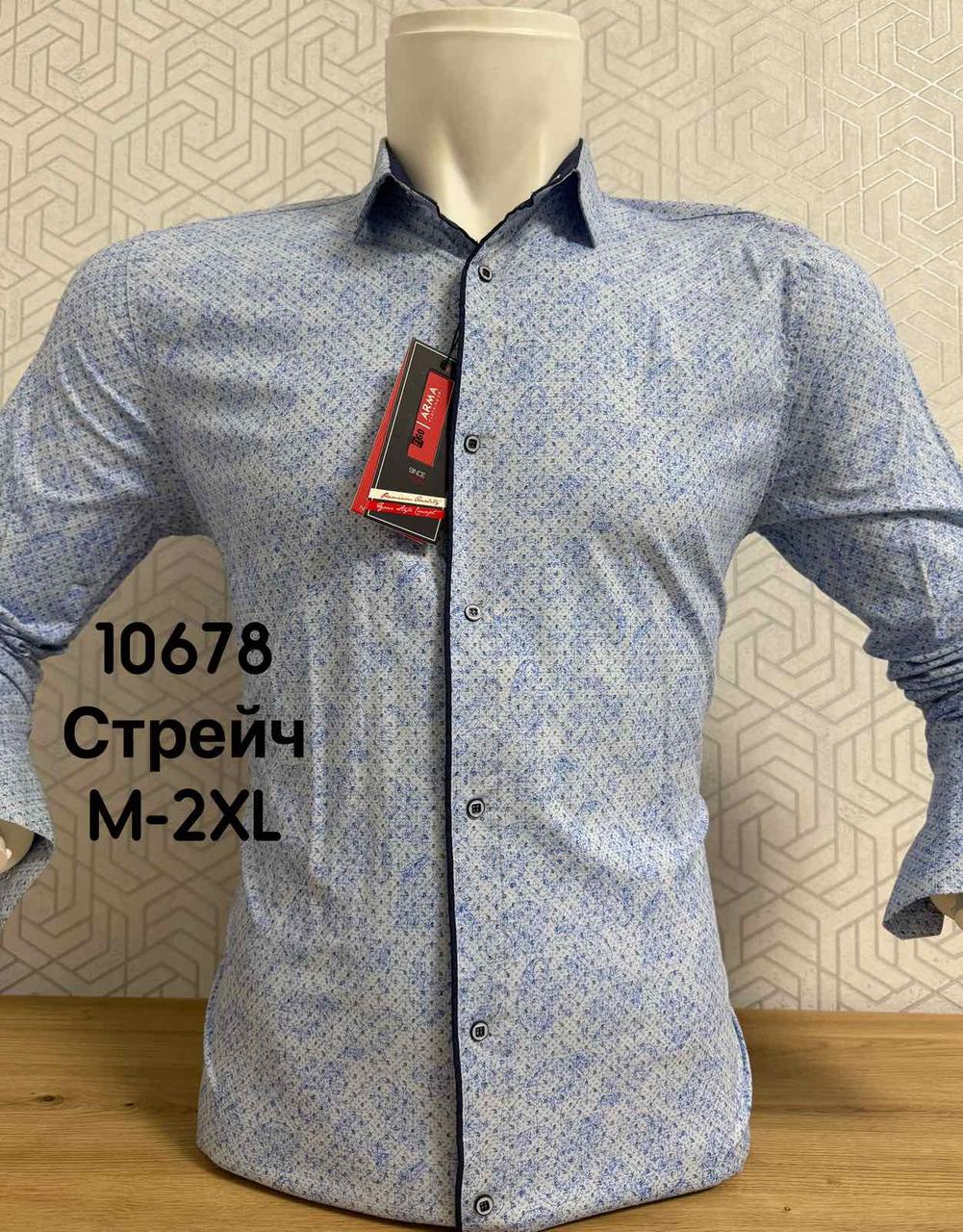 Акційна стрейчева сорочка ARMA з довгим рукавом та принтом