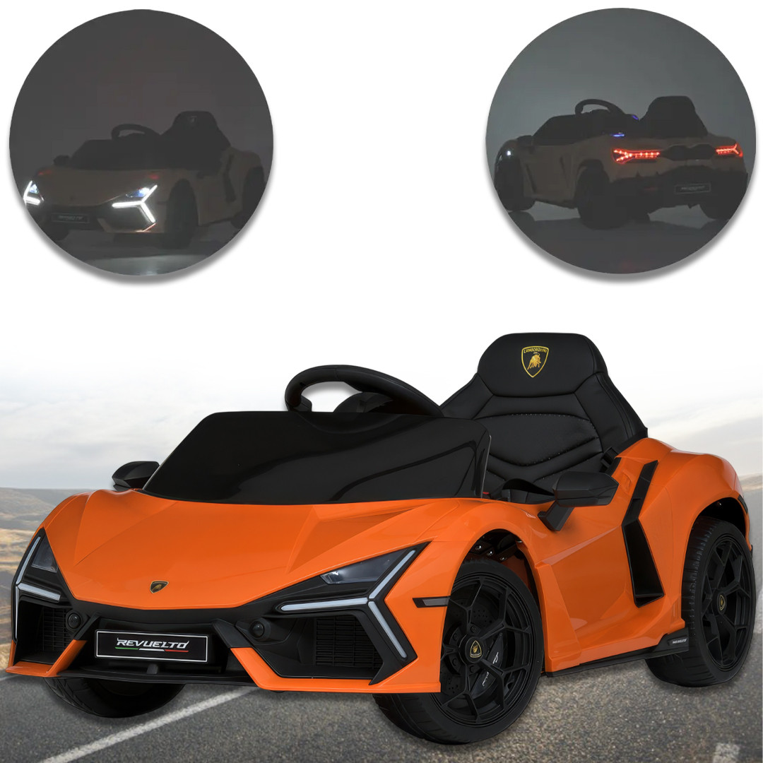 Дитячий одномобільний електромобіль Lamborghini з пультом M 6068EBLR-7 Помаранчевий
