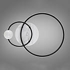 Світлодіодна люстра 35 Вт з пультом д/к та димером колір каркасу білий з чорним D-MX3097-2A WH+BK, фото 2