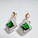 Срібні сережки  з золотими накладками, фото 4