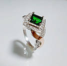 Срібна каблучка з золотими пластинами, фото 3