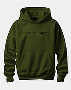 Худі -реглан унісекс чорний ХС (фліс)  "Made in 1997" - 2153, фото 4