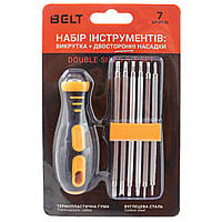 Набір викруток BELT, викрутка + двобічні насадки 7 в 1. Велика та зручна, 18,5 см