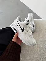 Білі шкіряні жіночі кросівки Nike Air Max 90 Classic White Демісезонні Найк Аір Макс