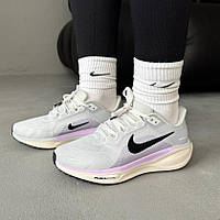 Сірі текстильні жіночі кросівки Nike Air Zoom Pegasus Grey Violet Демісезонні кросівки Найк Зум Пегасус