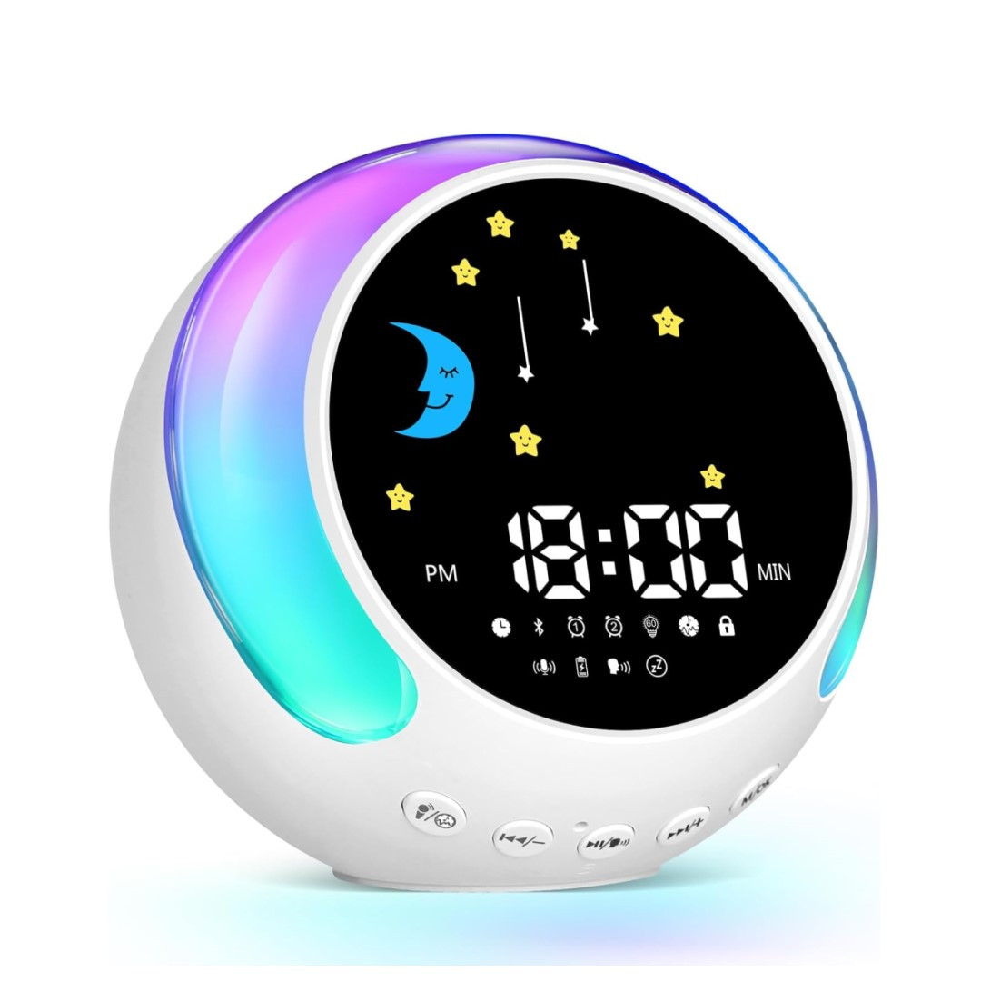 Дитячий настільний електронний годинник Mids з нічником, акумулятором, bluetooth колонкою.