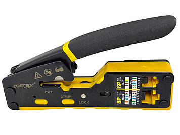 Інструмент для обтискання роз'ємів RJ45 та RJ12 Zoerax 6088K
