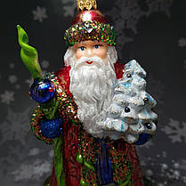 Скляна ялинкова прикраса Дід Мороз Snegka Poland, фото 2