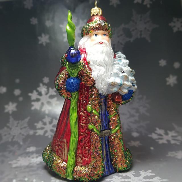  Скляна ялинкова прикраса Дід Мороз Snegka Poland