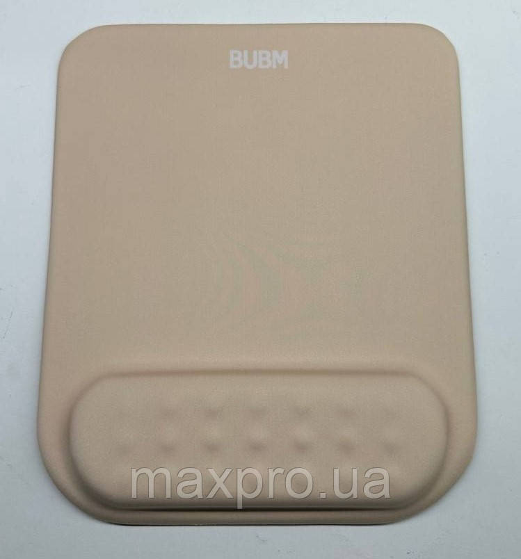 Килимок для миші BUBM із подушкою під зап'ястя бежевий