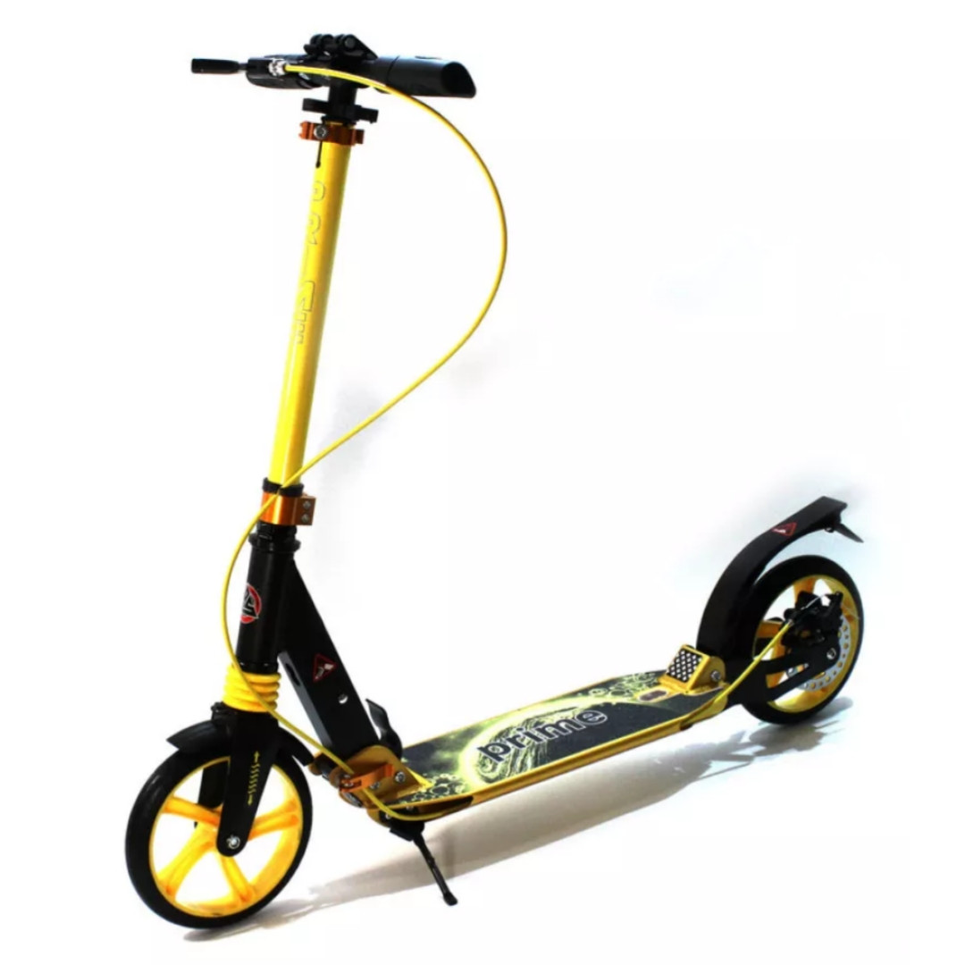 Міський самокат із дисковим гальмом мод (Prime) Bavar Sport Жовтий, фото 1
