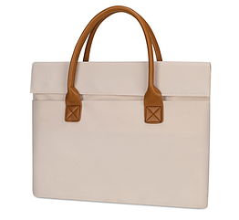 Сумка для ноутбука жіноча ділова бежева 15,6" з клапаном на магнітах