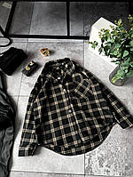 Женская стильная трендовая рубашка в клетку ткань: фланель Мод. 218