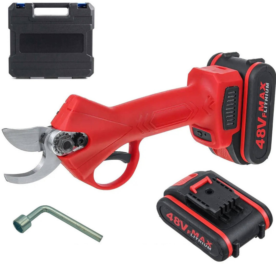 Акумуляторний секатор у валізі (довжина леза 4,5 см) 2хАКБ, фото 1