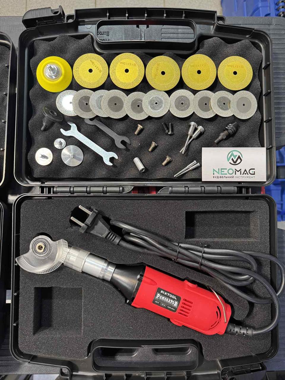 Кутова шліфувальна машина-гравер FIXTOOL Pomogator RED EDITION У КЕЙСІ, фото 1