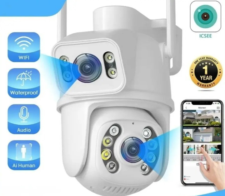 Вулична відеокамера 12Мп з WIFI, SD 39 4G Поворотна та датчиком руху