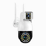 Вулична камера з подвійним об'єктивом Dual Camera P12 WI-FI IP V380PRO з датчиком руху, фото 3