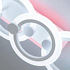 Світлодіодна люстра 50 Вт з підсвічуванням основи та пультом д/к колір каркасу білий D-H9133/2+2WH LED 3color, фото 5