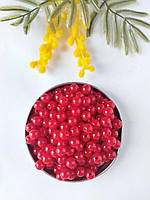 Намистини перли 10 шт, діаметр 6 мм, червоний №26