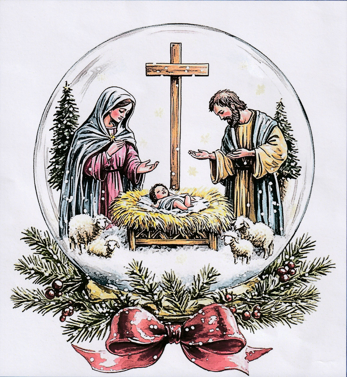 Набір для вишивання за нанесеною на канву схемою "Light of Hope".AIDA 14CT printed , 30*30 см, фото 1