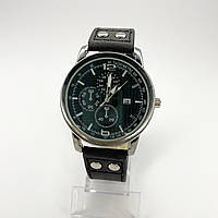 Годинник наручний Finding Чоловічий з датою мітки арабські цифри кварцовий ремінець Еко-шкіра Чорний