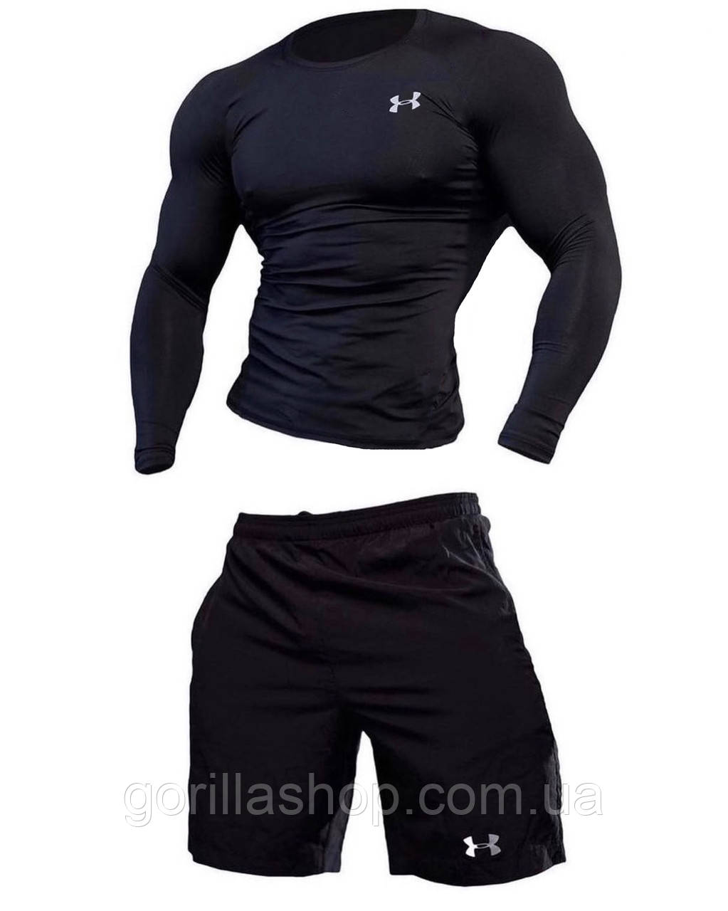 Чоловічий компресійний костюм Under Armour 2в1: Рашгард, шорти. компресійний комплект. рашгард. термо
