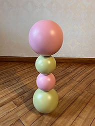 Меблеві ніжки і опори дерев'яні для столу великого діаметру кулі  H.742 D.225 /  Високі Кулі - 11