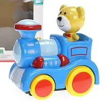 Поезд с мишкой музыкальный со светом музыкальный паровозик приключения мишки