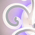 Світлодіодна люстра 90 Вт з підсвічуванням основи та пультом д/к колір каркасу білий D-3563/4+1WH LED 3color, фото 5