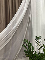 Тюль однотонний фатин білий з обважнювачем, висота 3,00 м