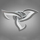 Сучасна світлодіодна люстра 45 Вт з підсвічуванням диммером та пультом колір каркасу хром D-9257/3HR LED 3color, фото 2