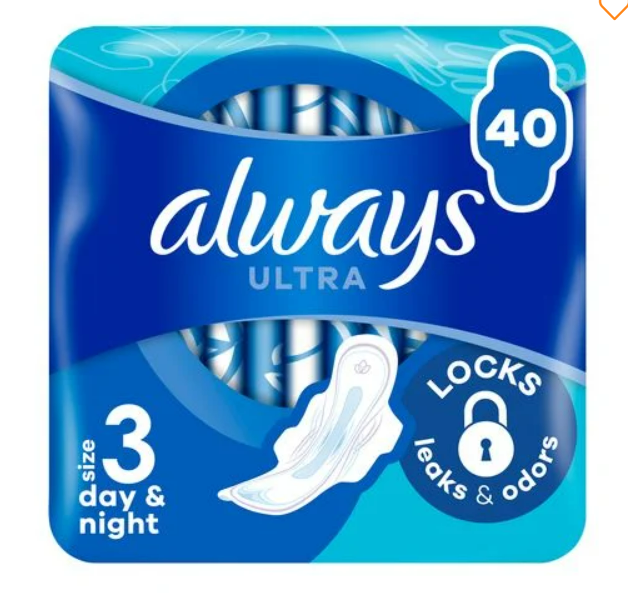 Гігієнічні прокладки Always Ultra Day & Night, розмір 3, 40 шт, фото 1