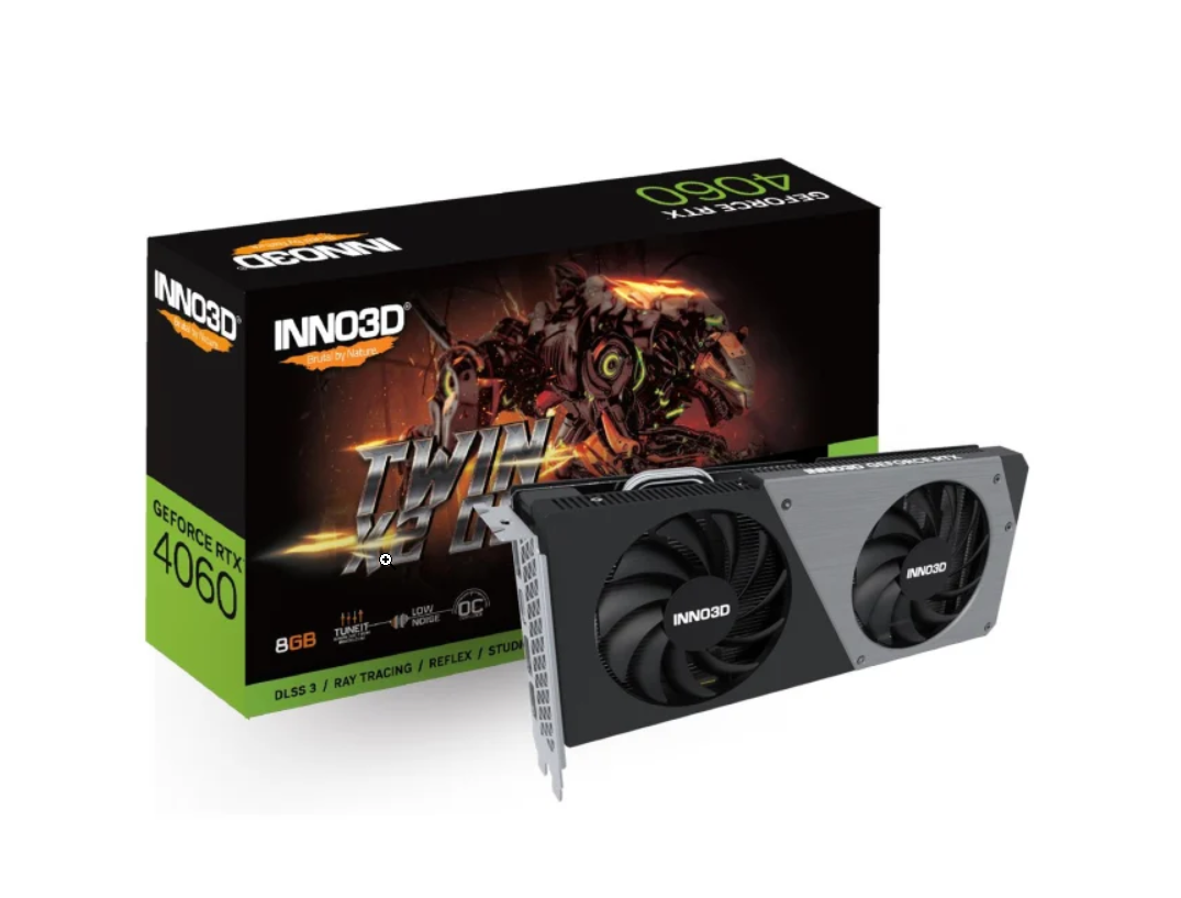 Відеокарта Inno3D GeForce RTX 4060 Ti Twin X2 OC 8GB GDDR6 (N406T2-08D6X-171153N)