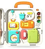 Бізіборд WToys 3 казки 3 пісні звуки підсвічування віршики пальчикові ігри замочки в коробці 34918, фото 7