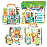 Бізіборд WToys 3 казки 3 пісні звуки підсвічування віршики пальчикові ігри замочки в коробці 34918, фото 5
