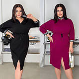 Чорне плаття в спортивному стилі з креп-дайвінгу батал, фото 8