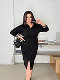 Чорне плаття в спортивному стилі з креп-дайвінгу батал, фото 4