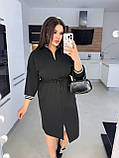 Чорне плаття в спортивному стилі з креп-дайвінгу батал, фото 2