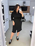 Чорне плаття в спортивному стилі з креп-дайвінгу батал, фото 5