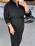 Чорне плаття в спортивному стилі з креп-дайвінгу батал, фото 6
