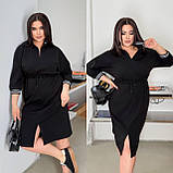 Чорне плаття в спортивному стилі з креп-дайвінгу батал, фото 3