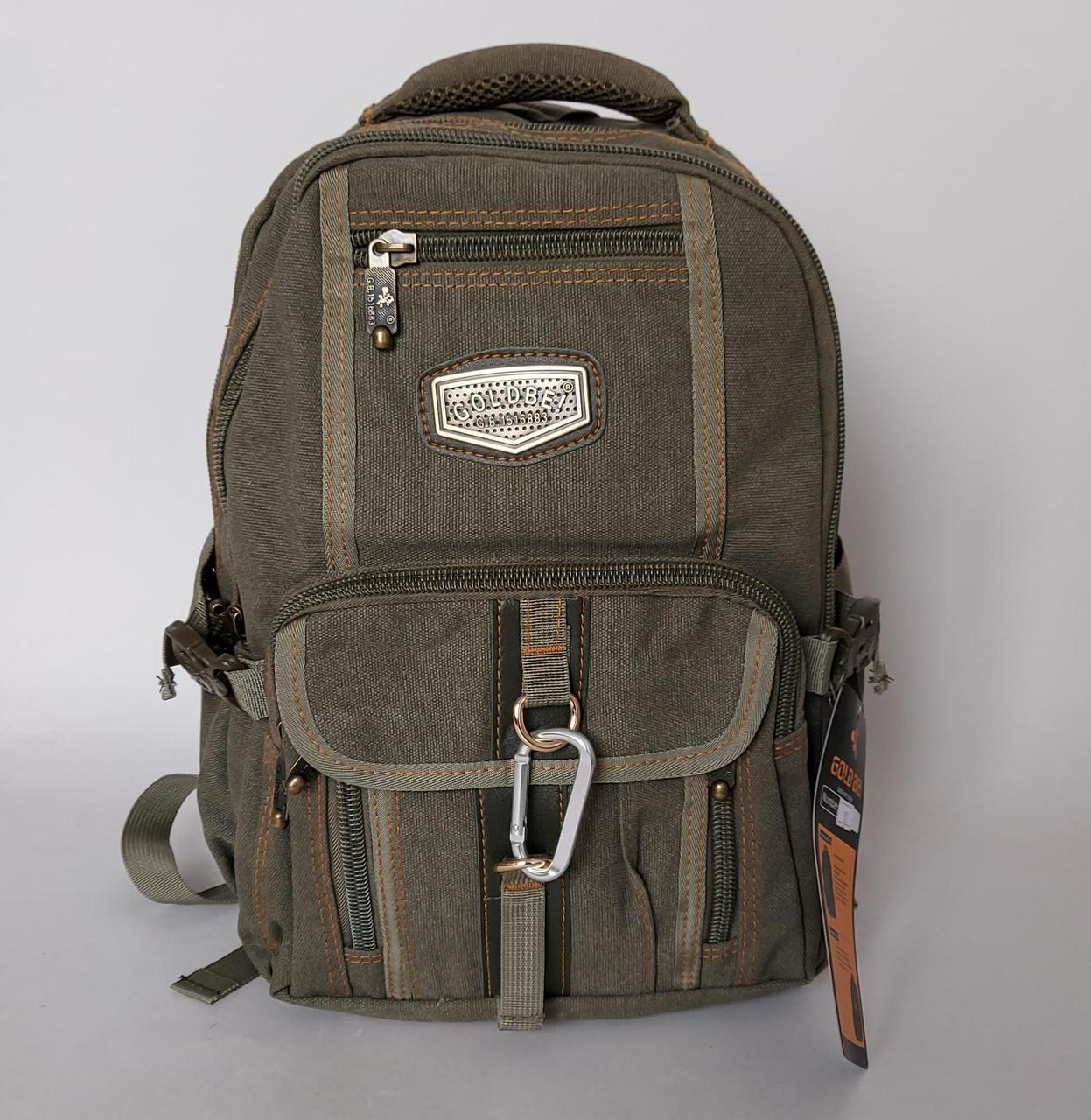Рюкзак міський брезентовий «Gold Be 757» з карабіном, фото 1