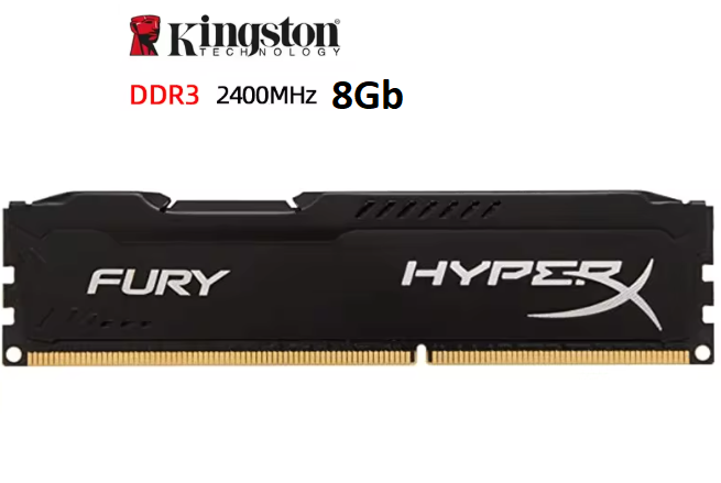 Ігрова оперативна пам'ять Kingston HyperX FURY Black DDR3 8Gb DDR3 2400МГц / PC3-19200 hx324c11sr/8