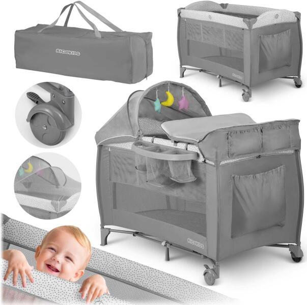 Манеж Ricokids RK-242 сірий 125 х 65 х 78 см Транспортна сумка в комплекті!