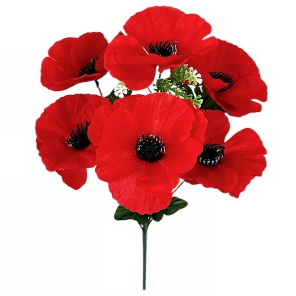 Штучні квіти букет маки, 35 см (20 шт. в уп), фото 1