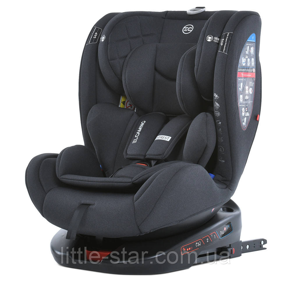 Дитяче автокрісло ME 1114 EVEREST 0, 1, 2, 3 до 36 кг, 5-ти точ.рем.безпеки, isofix, сірий