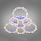 Світлодіодна люстра 110 Вт з підсвічуванням основи та пультом д/к колір каркасу білий D-3314/3+3WH LED, фото 4