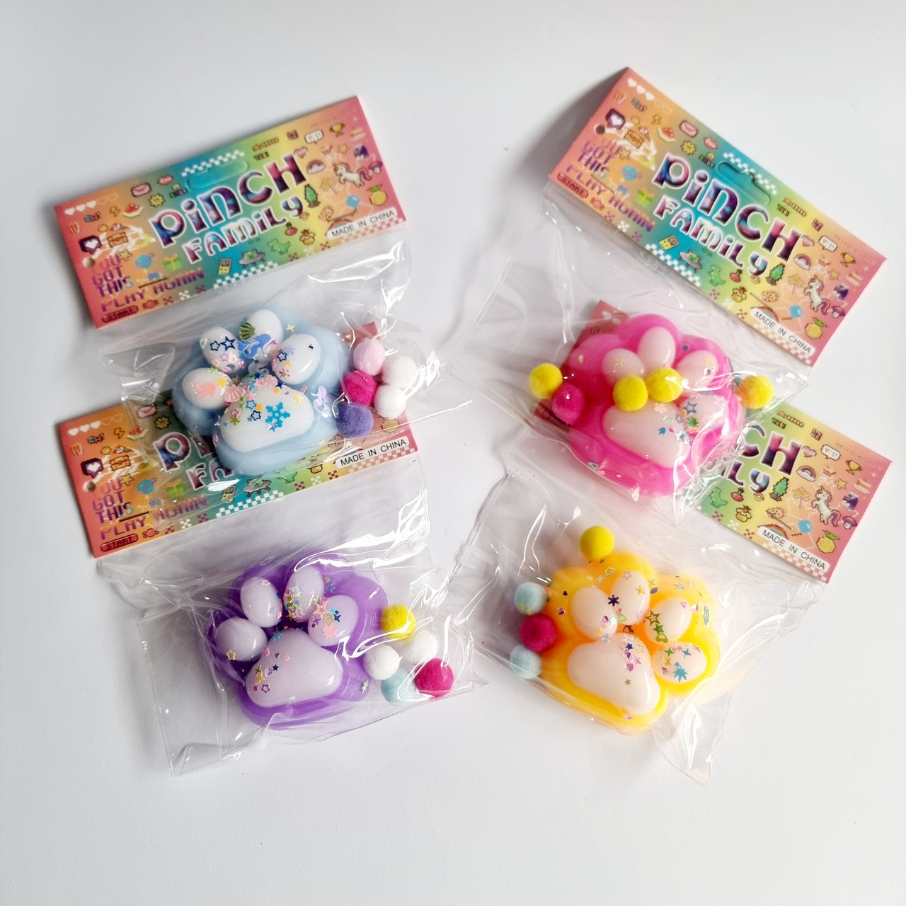 Іграшка антистрес Лапки липучки, 6 см 16 шт упаковка